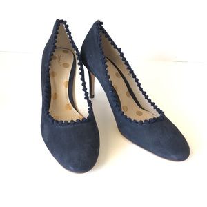 {Boden} Polly Pom Pom Stiletto Heels Leather Soles